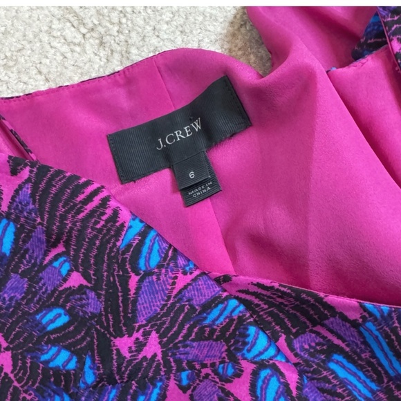 NEW J Crew Silk Jumpsuit Midnight Floral Elastic Waist Spaghetti Straps Size 6 - Picture 14 of 16